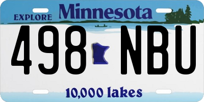MN license plate 498NBU