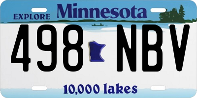 MN license plate 498NBV