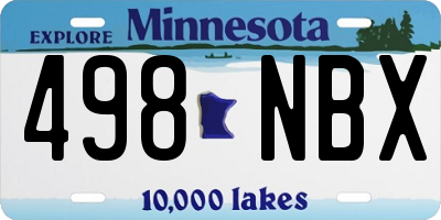 MN license plate 498NBX