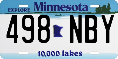 MN license plate 498NBY