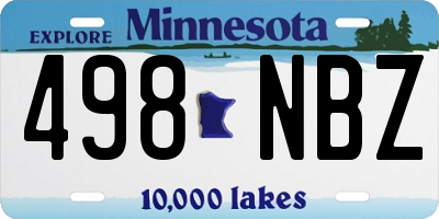 MN license plate 498NBZ