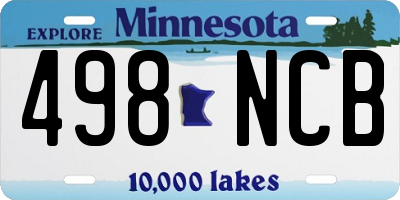MN license plate 498NCB