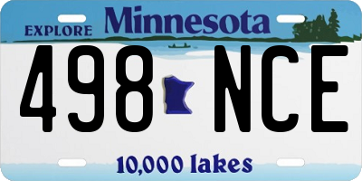 MN license plate 498NCE