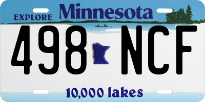 MN license plate 498NCF