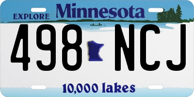MN license plate 498NCJ