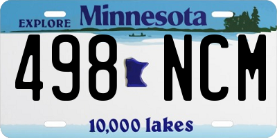 MN license plate 498NCM