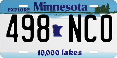 MN license plate 498NCO