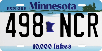 MN license plate 498NCR