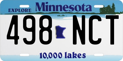 MN license plate 498NCT