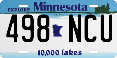 MN license plate 498NCU