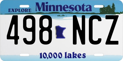 MN license plate 498NCZ