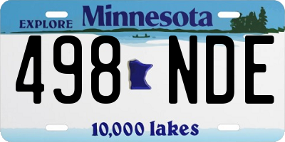 MN license plate 498NDE