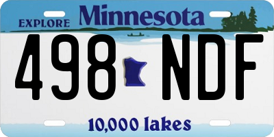 MN license plate 498NDF