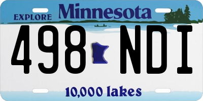 MN license plate 498NDI