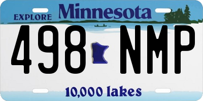 MN license plate 498NMP