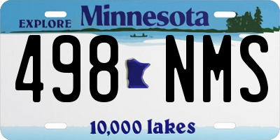 MN license plate 498NMS