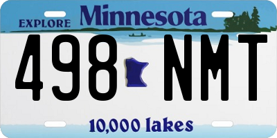 MN license plate 498NMT