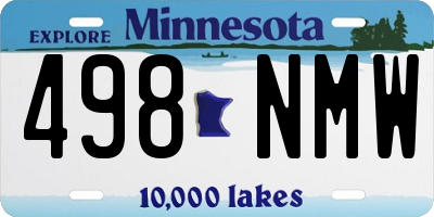 MN license plate 498NMW