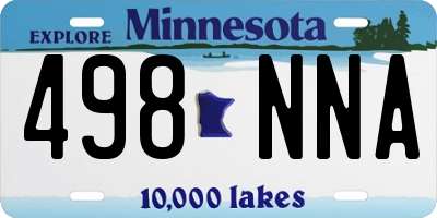 MN license plate 498NNA
