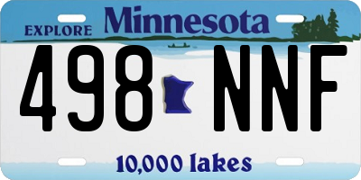 MN license plate 498NNF