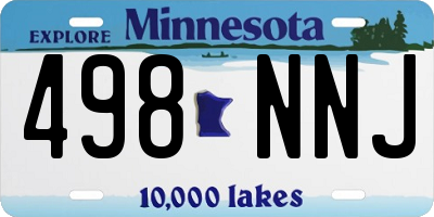 MN license plate 498NNJ