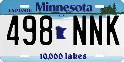 MN license plate 498NNK