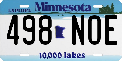 MN license plate 498NOE