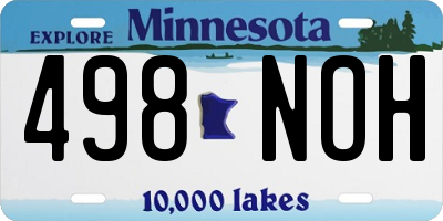 MN license plate 498NOH
