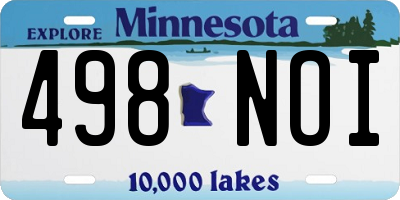 MN license plate 498NOI
