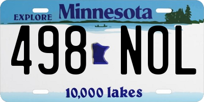 MN license plate 498NOL