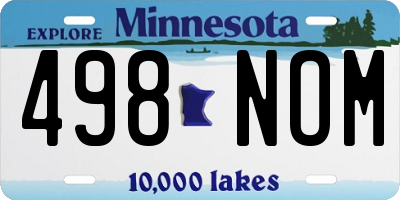MN license plate 498NOM