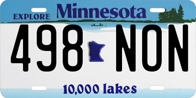 MN license plate 498NON