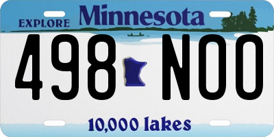 MN license plate 498NOO