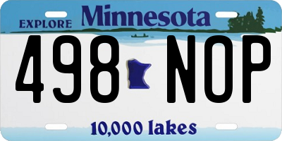 MN license plate 498NOP