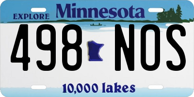 MN license plate 498NOS