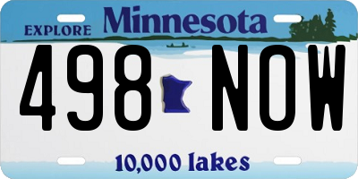 MN license plate 498NOW