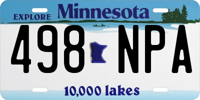 MN license plate 498NPA