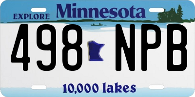 MN license plate 498NPB