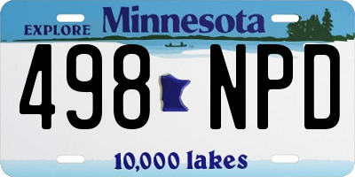 MN license plate 498NPD