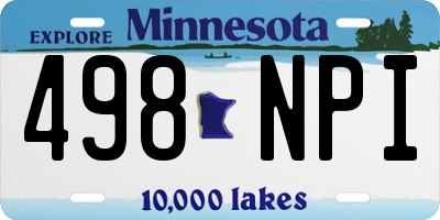 MN license plate 498NPI