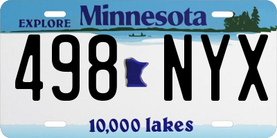 MN license plate 498NYX