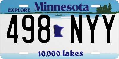 MN license plate 498NYY