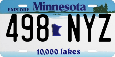MN license plate 498NYZ