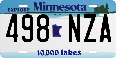 MN license plate 498NZA