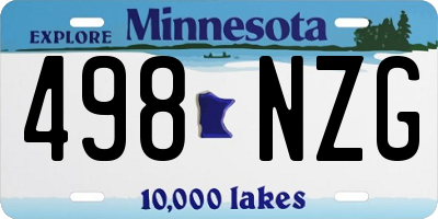 MN license plate 498NZG