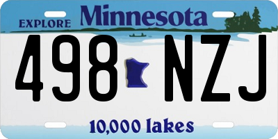 MN license plate 498NZJ