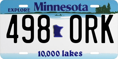 MN license plate 498ORK