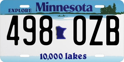 MN license plate 498OZB