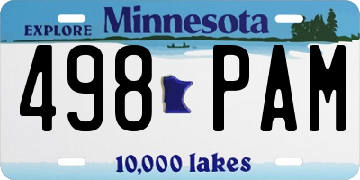 MN license plate 498PAM