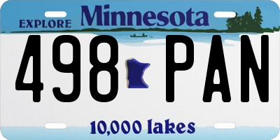MN license plate 498PAN